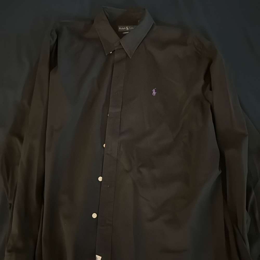 Ralph Lauren Men’s Dress Shirt, Black, XXL, Classic Fit